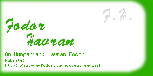 fodor havran business card